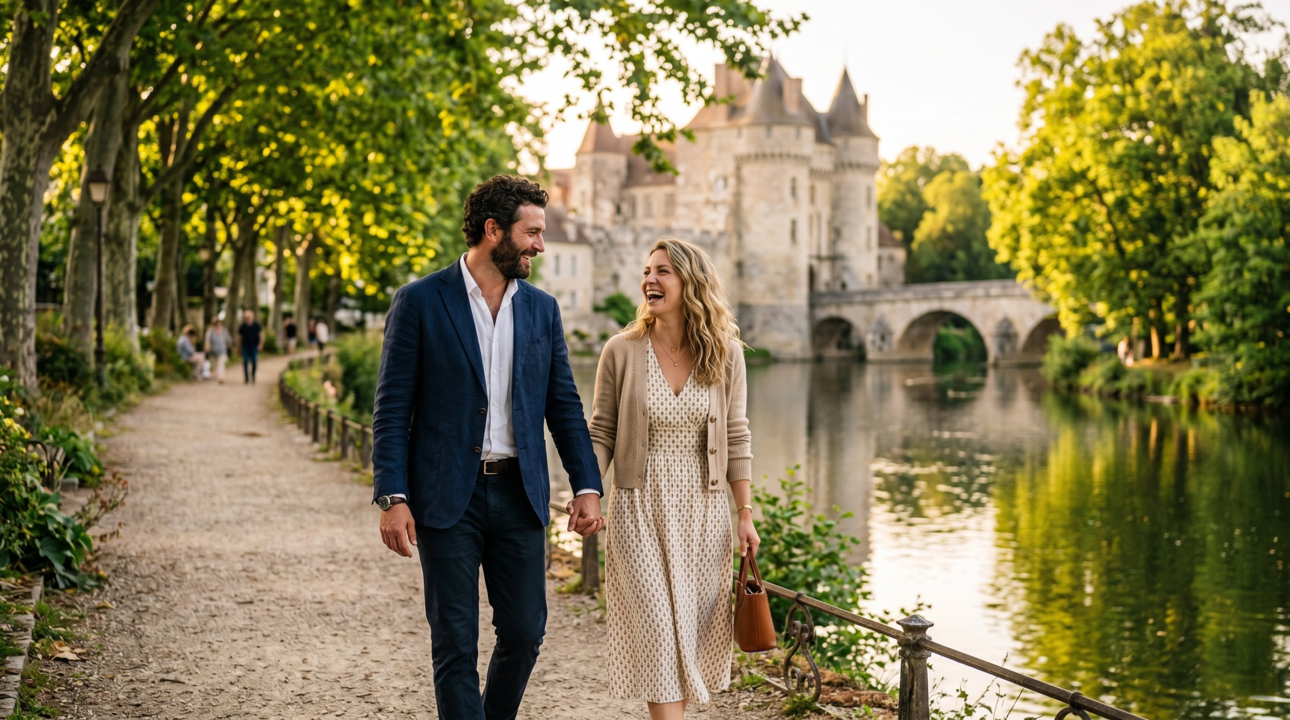 Couple bord du loing Nemours